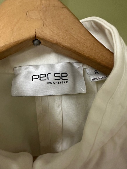 Per Se By Carlisle Womens Size 8 Jacket White Military Embroidered Frog Buttons - Picture 3 of 14